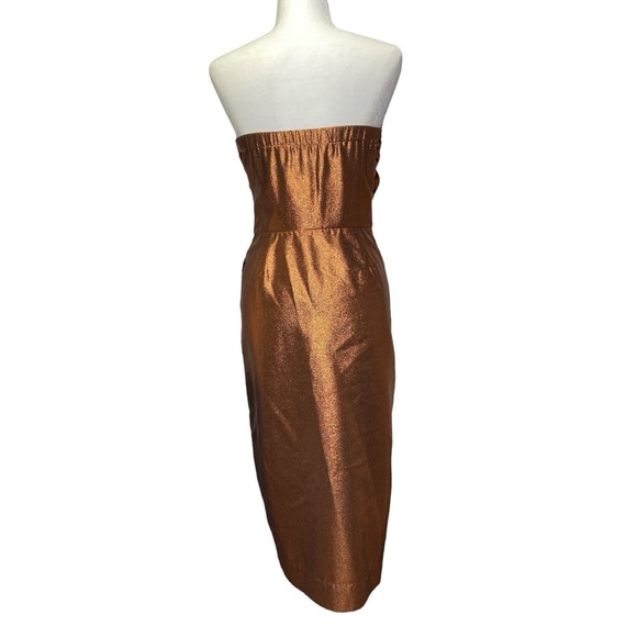 Kamperett Vuelo Copper Jacquard Strapless Dress - Picture 8 of 13